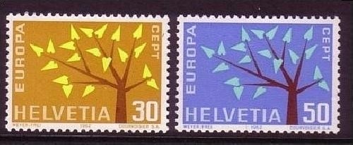 SCHWEIZ MI-NR. 756-757 POSTFRISCH(MINT) EUROPA 1962 BAUM