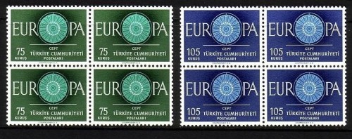 TÜRKEI MI-NR. 1774-1775 POSTFRISCH(MINT) 4er Block EUROPA 1960 - WAGENRAD