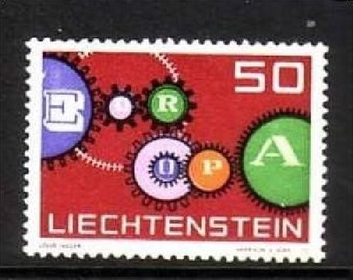 LIECHTENSTEIN MI-NR. 414 POSTFRISCH(MINT) EUROPA 1961 GETRIEBEMUSTER