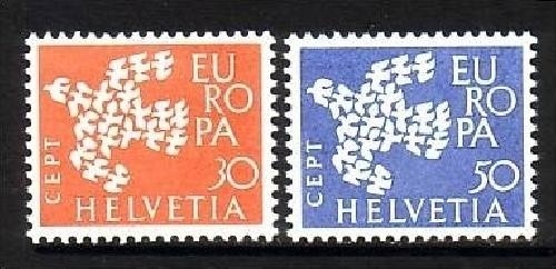 SCHWEIZ MI-NR. 736-737 POSTFRISCH(MINT) EUROPA 1961 TAUBE