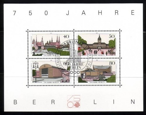 BERLIN BLOCK 8 o 750 JAHRE BERLIN - SCHLOSS CHARLOTTENBURG - PHILHARMONIE ...