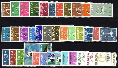EUROPA CEPT JAHRGANG 1966 POSTFRISCH(MINT) 19 WERTE