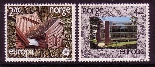NORWEGEN MI-NR. 965-966 POSTFRISCH(MINT) EUROPA 1987 MODERNE ARCHITEKTUR