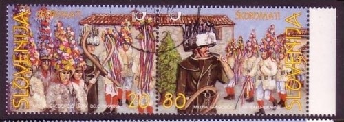 SLOWENIEN MI-NR. 252-253 o TRADITIONELLE FASCHINGSKOSTÜME