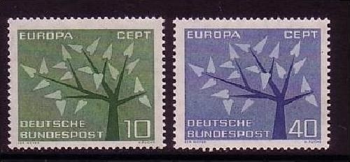 DEUTSCHLAND MI-NR. 383-384 POSTFRISCH(MINT) EUROPA 1962 BAUM
