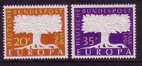 SAARLAND MI-NR. 402-403 POSTFRISCH(MINT) EUROPA 1957 STILISIERTER BAUM