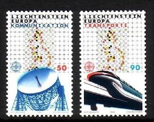 LIECHTENSTEIN MI-NR. 937-938 POSTFRISCH(MINT) EUROPA 1988 - MAGNETSCHWEBEBAHN RADIOTELESKOP