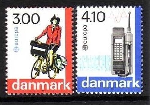 DÄNEMARK MI-NR. 921-922 POSTFRISCH(MINT) EUROPA 1988 FAHRRAD TELEFON