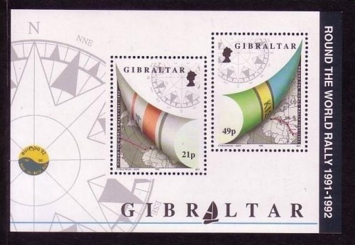 GIBRALTAR BLOCK 17 POSTFRISCH(MINT) WHITBREAD SEGELREGATTA 1982