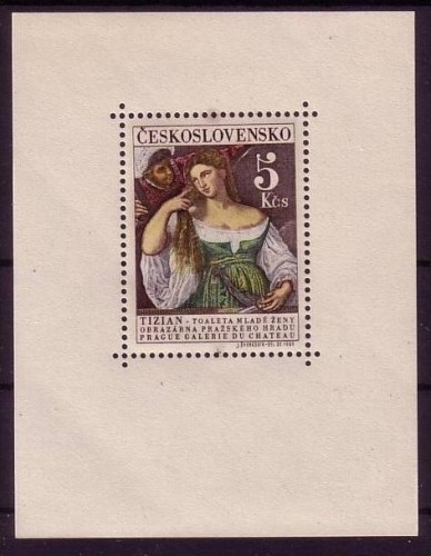 TSCHECHOSLOWAKEI BLOCK 22 POSTFRISCH(MINT) GEMÄLDEGALERIE der PRAGER BURG 1965 TIZIAN
