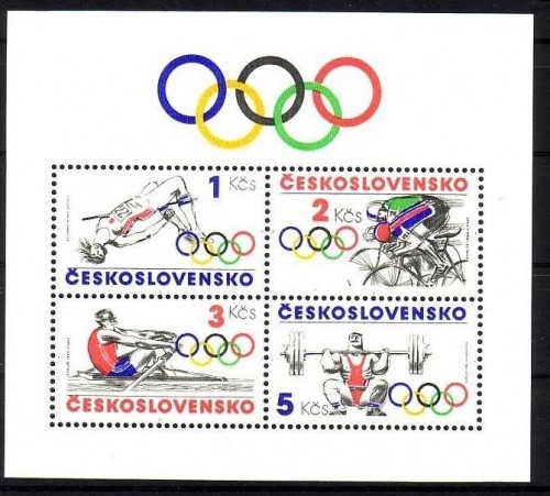 TSCHECHOSLOWAKEI BLOCK 60 POSTFRISCH(MINT) OLYMPISCHE SOMMERSPIELE LOS ANGELES 1984