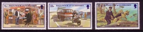GUERNSEY MI-NR. 206-208 POSTFRISCH(MINT) INSELPOLIZEI MOTORRADSTREIFE HUNDFÜHRER