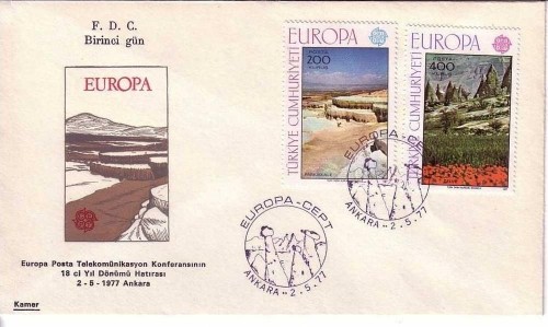 TÜRKEI MI-NR. 2415-2416 FDC EUROPA 1977 - LANDSCHAFTEN