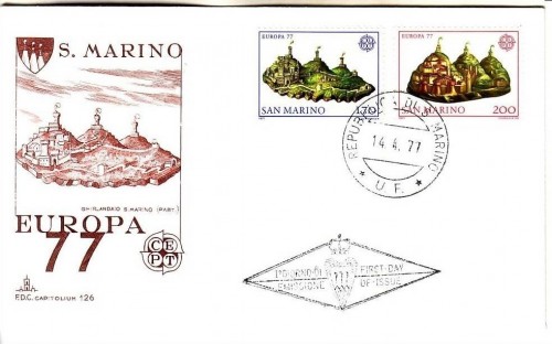 SAN MARINO MI-NR. 1131-1132 FDC EUROPA 1977 - LANDSCHAFTEN