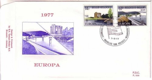 BELGIEN MI-NR. 1905-1906 FDC EUROPA 1977 - LANDSCHAFTEN
