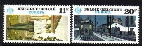 BELGIEN MI-NR. 2144-2145 POSTFRISCH(MINT) EUROPA 1983 GROSSE WERKE EISENBAHN BUCHDRUCK