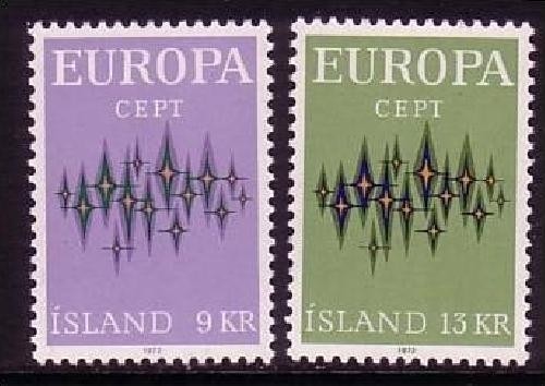 ISLAND MI-NR. 461-462 POSTFRISCH EUROPA 1972 STERNE