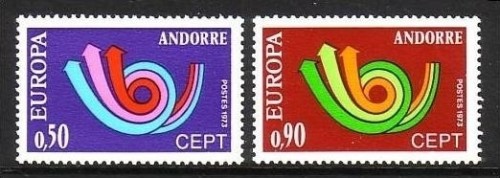 ANDORRA FRANZÖSISCH MI-NR. 247-248 POSTFRISCH(MINT) EUROPA 1973 POSTHORN