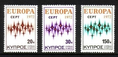 ZYPERN MI-NR. 374-376 POSTFRISCH EUROPA 1972 STERNE