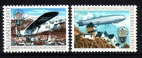 LIECHTENSTEIN MI-NR. 723-724 POSTFRISCH(MINT) EUROPA CEPT 1979 ZEPPELIN FLUGZEUG