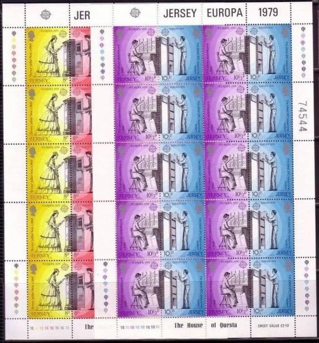 JERSEY MI-NR. 192-195 POSTFRISCH(MINT) KLEINBOGENSATZ EUROPA 1979 POST- und FERNMELDEWESEN