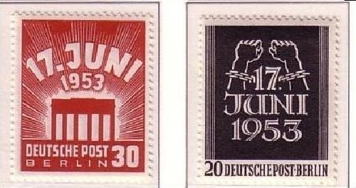 BERLIN MI-NR. 110-111 POSTFRISCH(MINT) VOLKSAUFSTAND 17. JUNI 1953