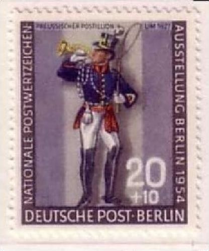 BERLIN MI-NR. 120 POSTFRISCH(MINT) PREUßISCHER POSTILLION BRIEFMARKENAUSSTELLUNG 1954