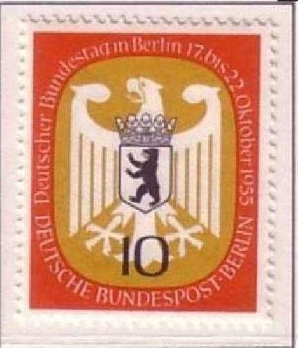 BERLIN MI-NR. 129-130 POSTFRISCH DEUTSCHER BUNDESTAG IN BERLIN 1955