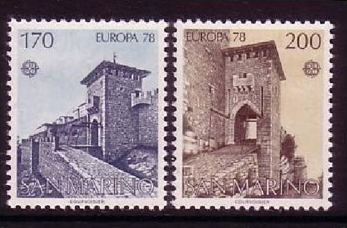 SAN MARINO MI-NR. 1156-1157 POSTFRISCH(MINT) EUROPA 1978 BAUDENKMÄLER