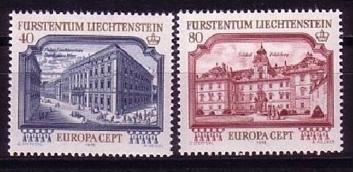LIECHTENSTEIN MI-NR. 692-693 POSTFRISCH(MINT) EUROPA 1978 BAUDENKMÄLER SCHLOSS FELDSBERG