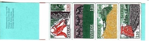 SCHWEDEN MH 72 POSTFRISCH(MINT) LANDWIRTSCHAFT TRAKTOR MÄHDRESCHER KÜHE ...