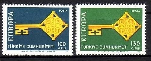 TÜRKEI MI-NR. 2095-2096 POSTFRISCH(MINT) EUROPA 1968 - SCHLÜSSEL