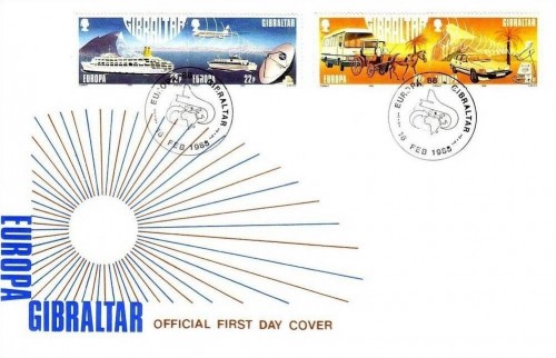 GIBRALTAR MI-NR. 544-547 FDC EUROPA 1988 TRANSPORT- und KOMMUNIKATIONSMITTEL