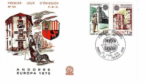 ANDORRA FRANZÖSISCH MI-NR. 297-298 FDC EUROPA 1979 POST- UND FERNMELDEWESEN