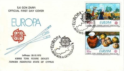 TÜRKISCH ZYPERN MI-NR. 23-24 FDC CEPT 1975 GEMÄLDE