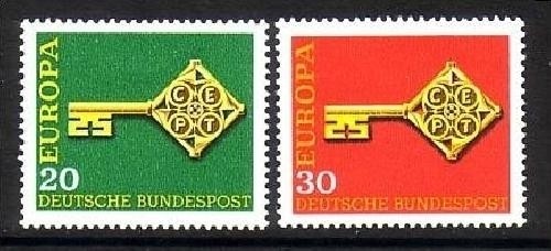 DEUTSCHLAND MI-NR. 559-560 POSTFRISCH(MINT) EUROPA 1968 KREUZBARTSCHLÜSSEL