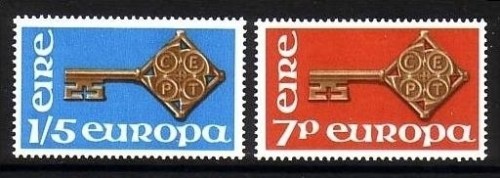 IRLAND MI-NR. 202-203 POSTFRISCH(MINT) EUROPA 1968 KREUZBARTSCHLÜSSEL