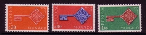 MONACO MI-NR. 879-881 POSTFRISCH(MINT) EUROPA 1968 KREUZBARTSCHLÜSSEL