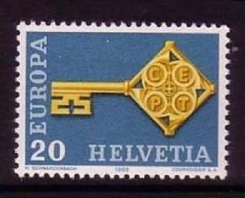 SCHWEIZ MI-NR. 871 POSTFRISCH(MINT) EUROPA 1968 KREUZBARTSCHLÜSSEL