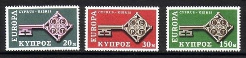 ZYPERN MI-NR. 307-309 POSTFRISCH(MINT) EUROPA 1968 KREUZBARTSCHLÜSSEL