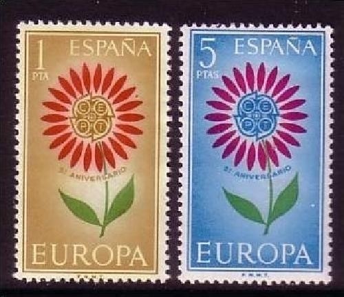 SPANIEN MI-NR. 1501-1502 POSTFRISCH(MINT) EUROPA 1964 - STILISIERTE BLUME