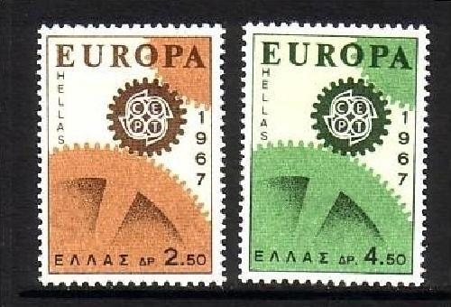GRIECHENLAND MI-NR. 948-949 POSTFRISCH(MINT) EUROPA 1967 ZAHNRÄDER
