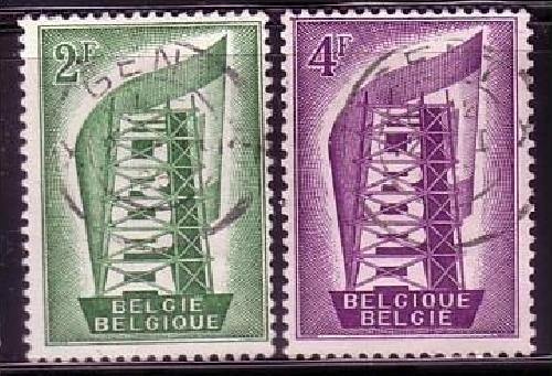 BELGIEN MI-NR. 1043-1044 GESTEMPELT(USED) EUROPA 1956