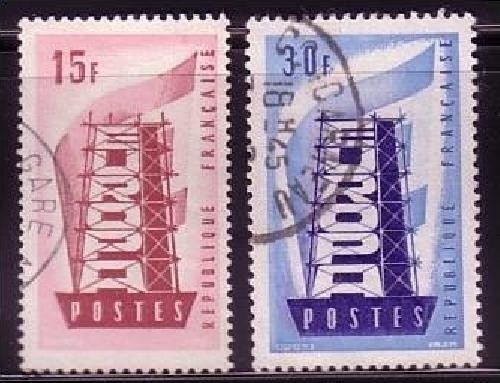 FRANKREICH MI-NR. 1104-1105 GESTEMPELT(USED) EUROPA 1956