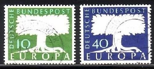 DEUTSCHLAND MI-NR. 268-269 GESTEMPELT(USED) EUROPA 1957 BAUM