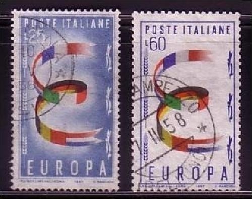 ITALIEN MI-NR. 992-993 GESTEMPELT(USED) EUROPA 1957