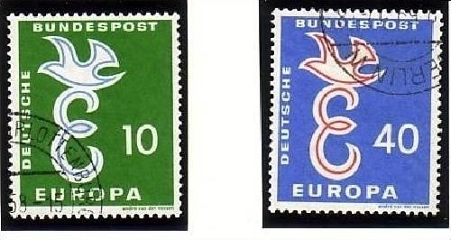 DEUTSCHLAND MI-NR. 295-296 GESTEMPELT(USED) EUROPA 1958