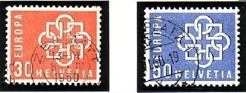 SCHWEIZ MI-NR. 679-680 GESTEMPELT(USED) EUROPA 1959