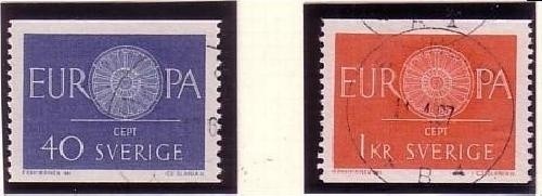 SCHWEDEN MI-NR. 463-464 GESTEMPELT(USED) EUROPA 1960 WAGENRAD