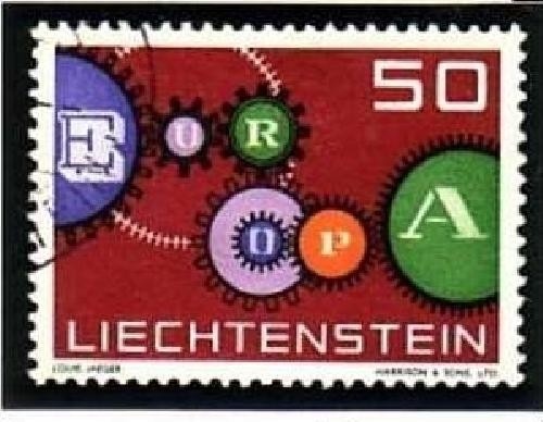 LIECHTENSTEIN MI-NR. 414 GESTEMPELT(USED) EUROPA 1961 GETRIEBEMUSTER